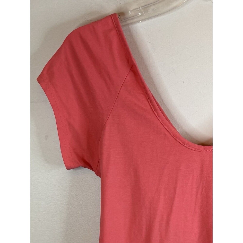 PACT Cross Back Fit & Flare Dress Women Large Salmon Cap Sleeve Casual Beach - Picture 7 of 13
